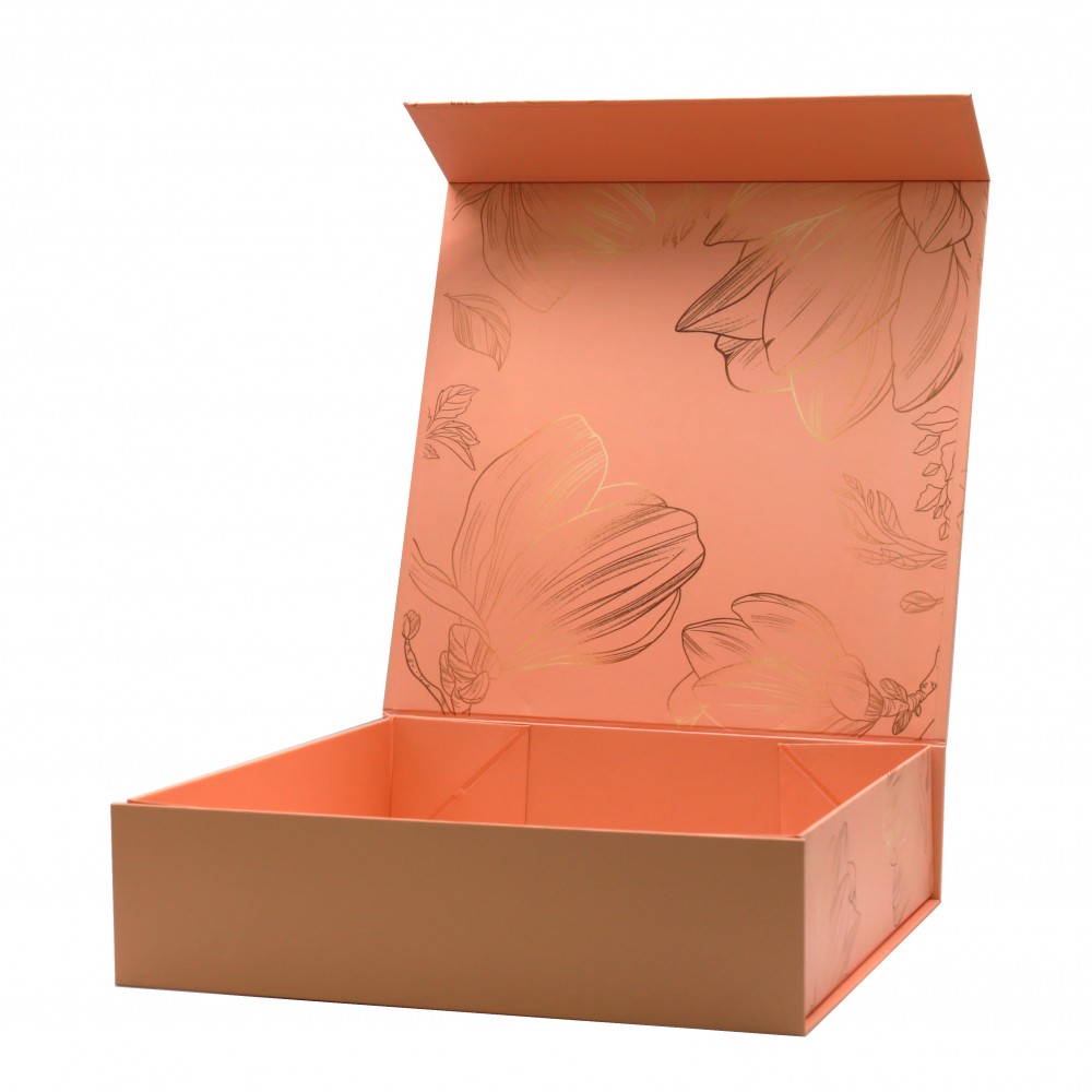 Новейшая магнитная подарочная коробка с полностью напечатанным цветочным узором