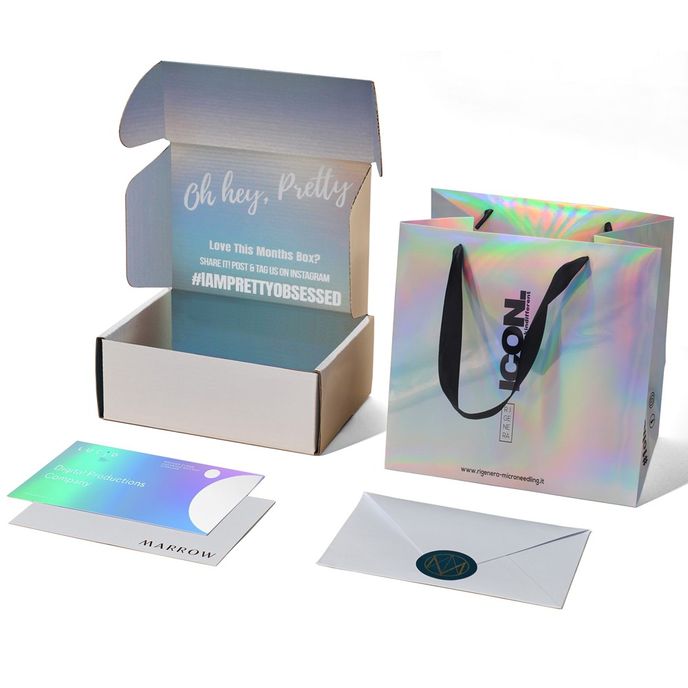 Custom Small 3D Holographic Packaging Shipping Pink Mailer Boxes