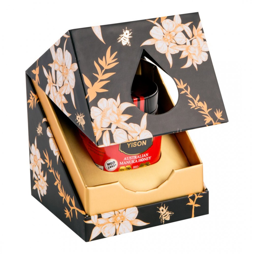 Benutzerdefinierte Logo-Papierbox für die Verpackung von Honigflaschen