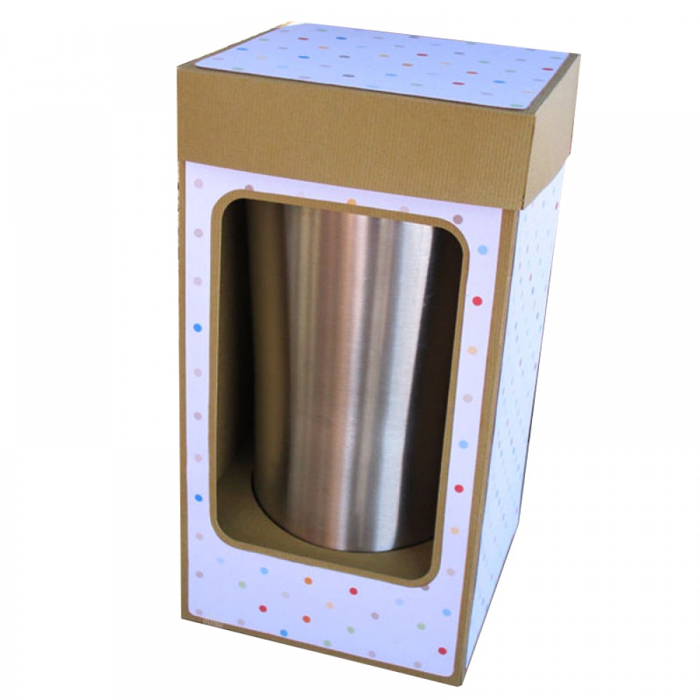 Tumbler packaging box with window