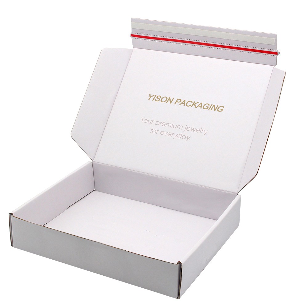 White mailer box with tear strip