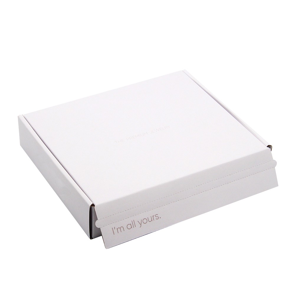 White mailer box with tear strip