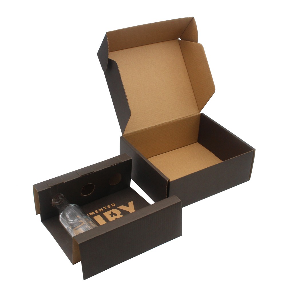 Коробка для упаковки горячего соуса из гофрированной бумаги с вставкой