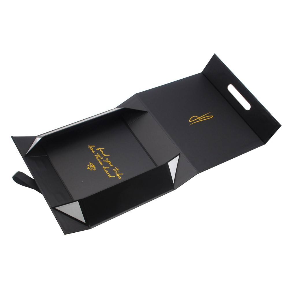 Black magnetic box for clothing packaging