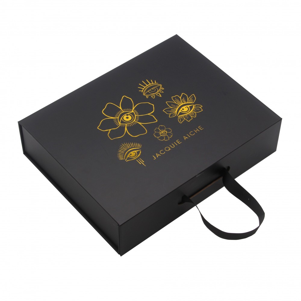 Black magnetic box for clothing packaging