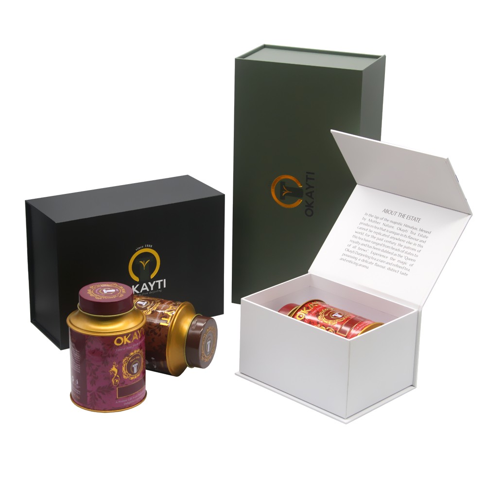 Magnetic tea canister packaging box