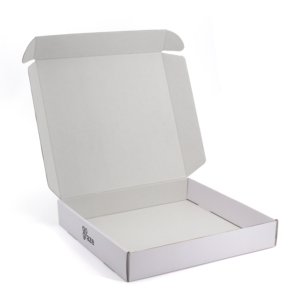 Custom corrugated white graze packaging box