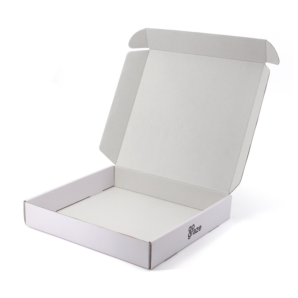 Custom corrugated white graze packaging box
