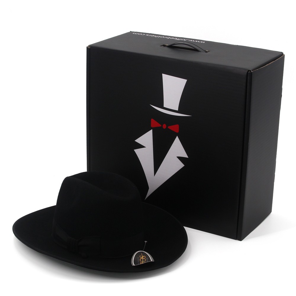 Custom cartwheel cloche hat cap gentleman fedoras storage shipping boxes fedora hat box packaging