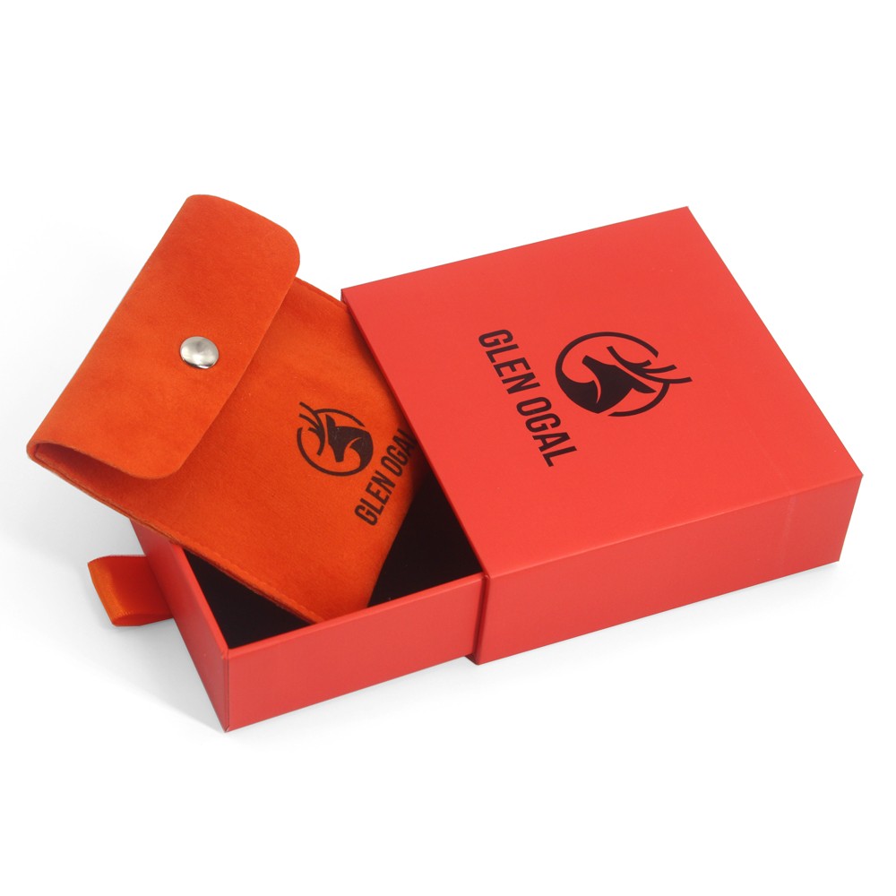 Paper box and pouch jewellery packaging set