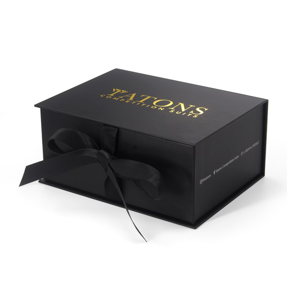 Black gift box with satin