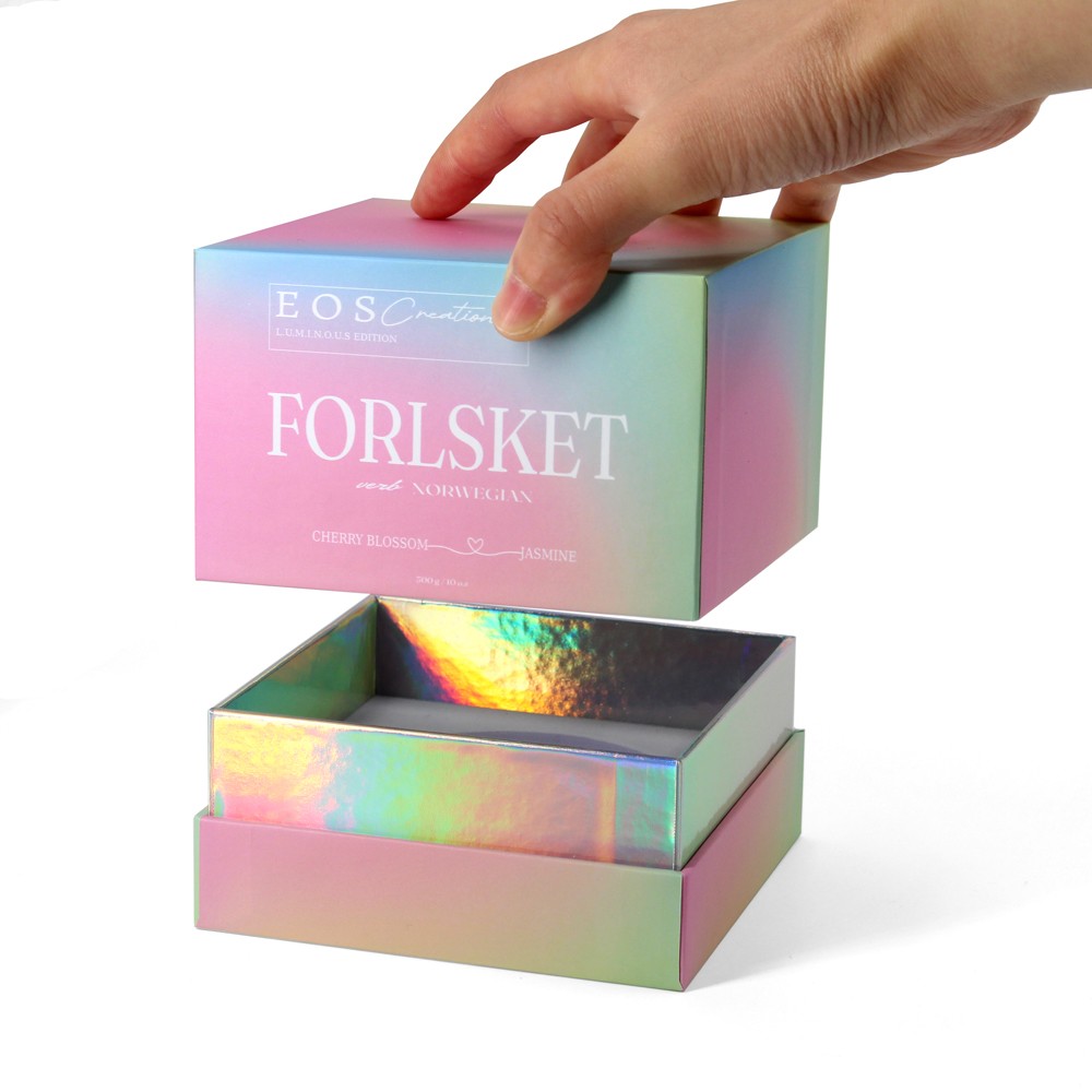 Two pieces holographic candle box