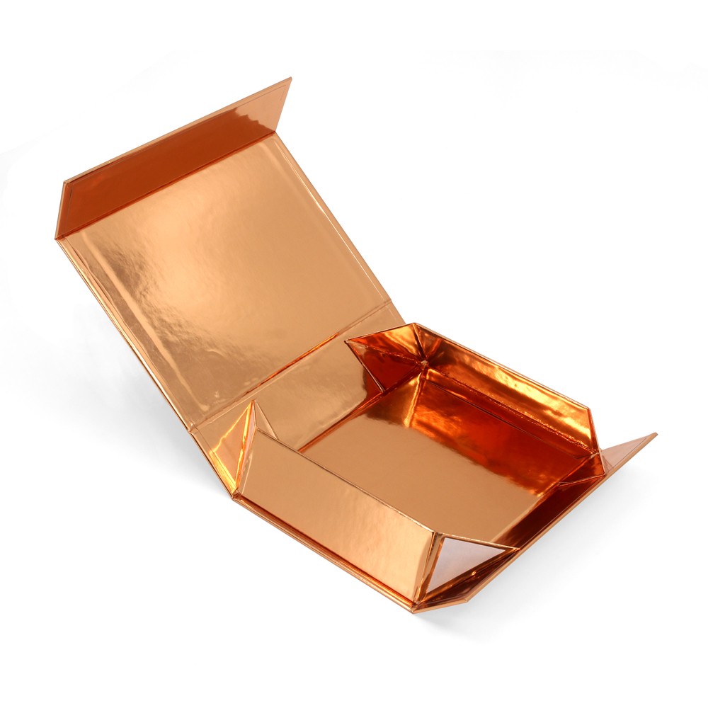Foldable rose gold paper box