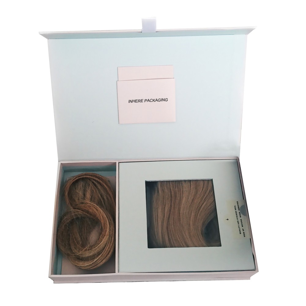 Pink hair extensions packaging box