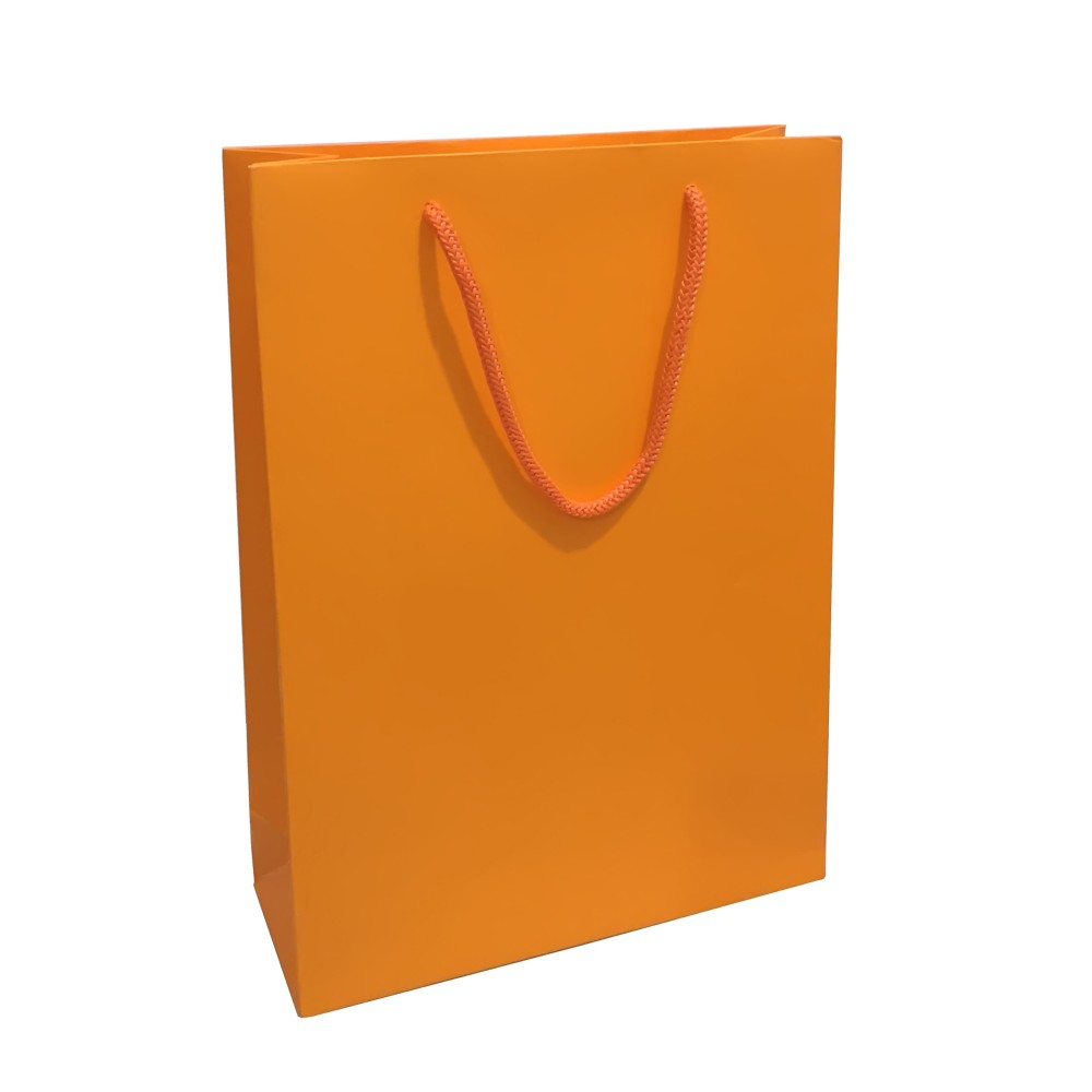 Оранжевый бумажный пакет с индивидуальным логотипом