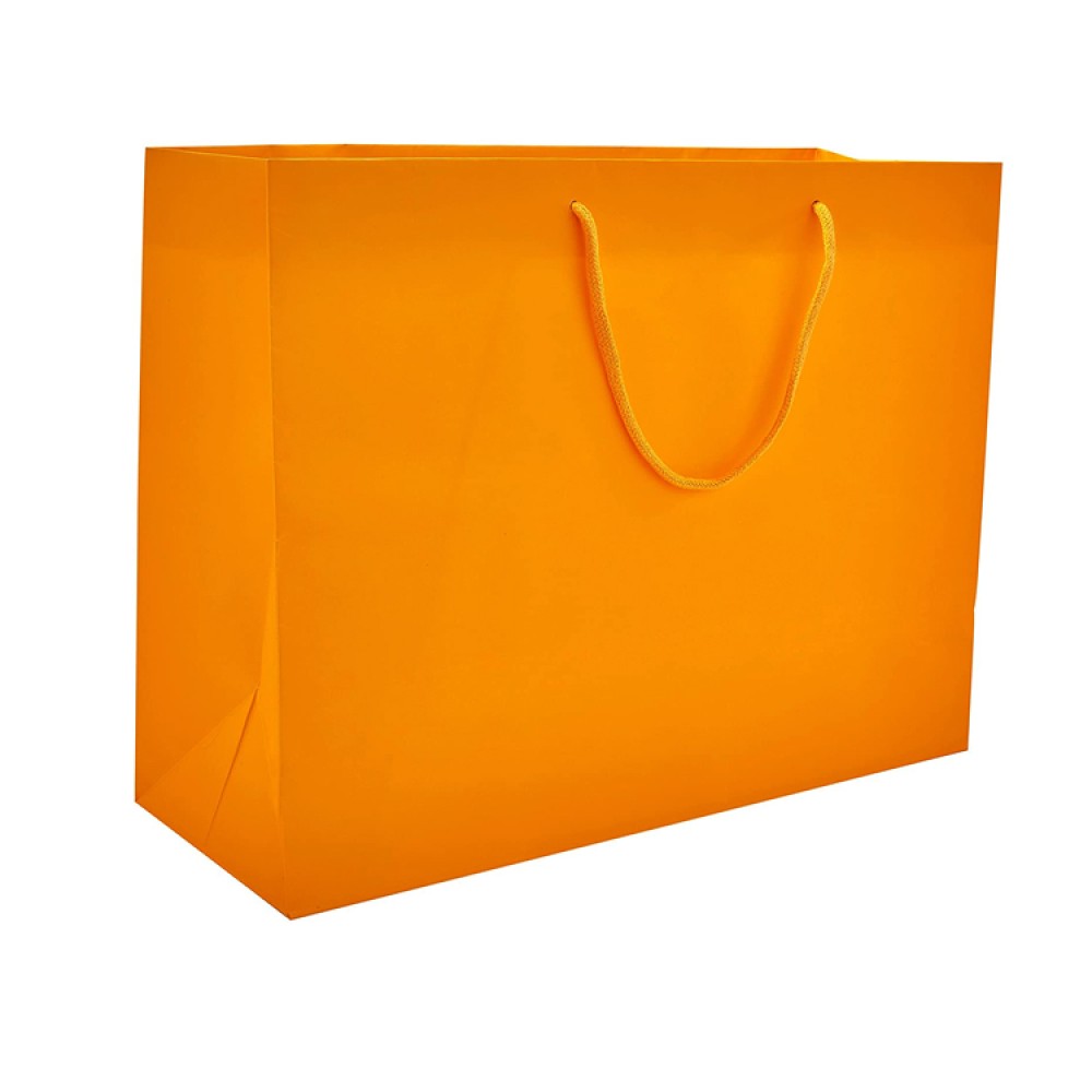 Оранжевый бумажный пакет с индивидуальным логотипом