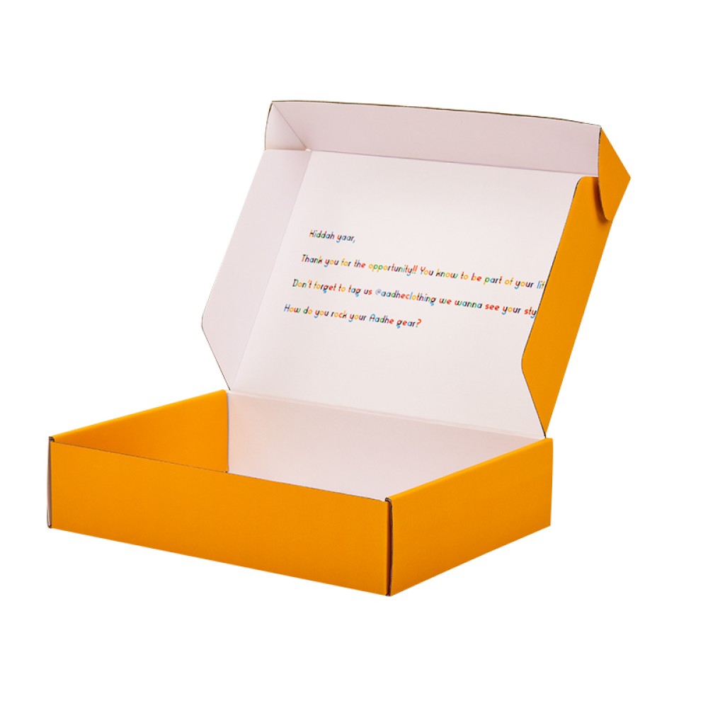 Custom printing yellow mailer box