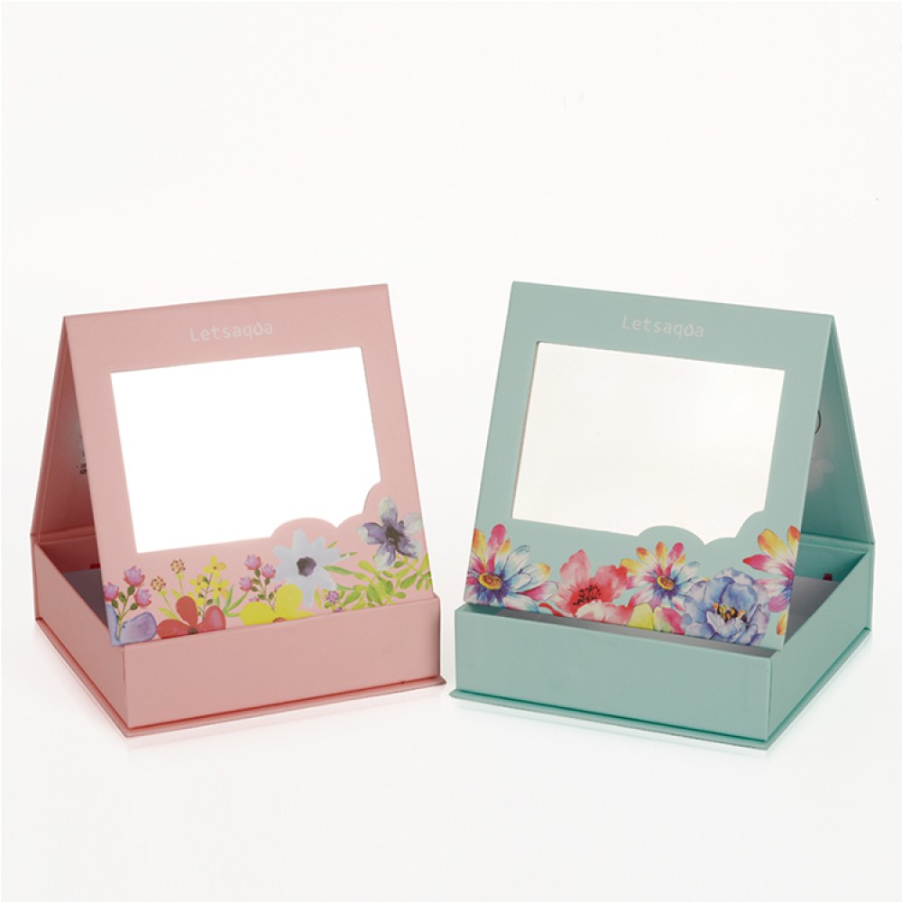 Cosmetic packaging box with mirror
