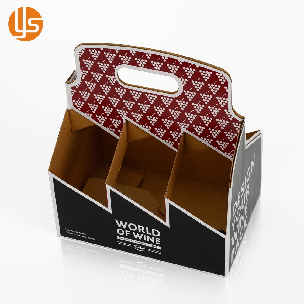 Custom 4 6 wine beer bottles carrier box