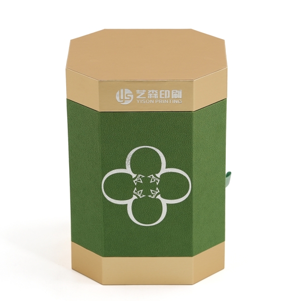 Custom Leather Texture Octagonal Hard Box Packaging for Perfume