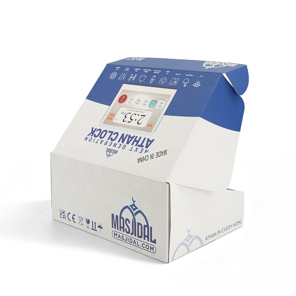 Custom Corrugated Athan Prayer Clock Packaging Shipping Box