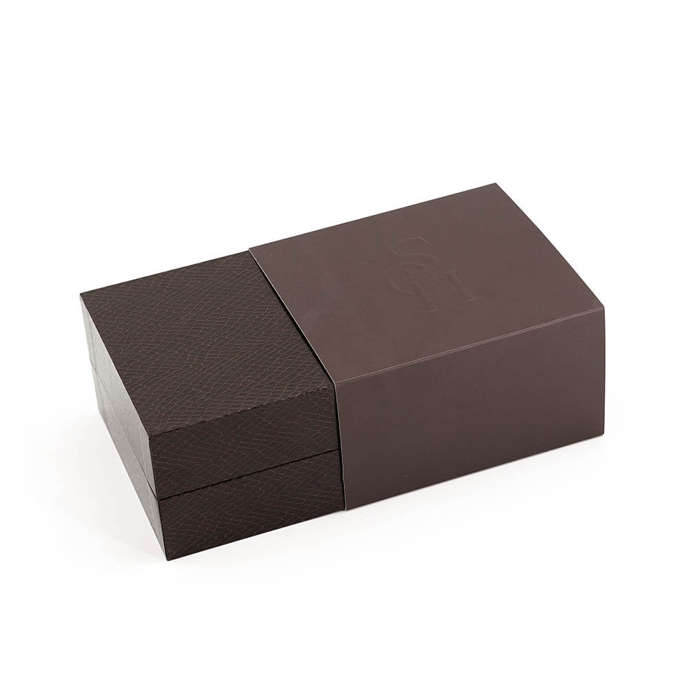 Leather Texture Specialty Paper Perfume Gift Box with Sleeve