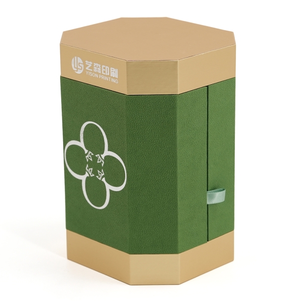 Custom Leather Texture Octagonal Hard Box Packaging for Perfume