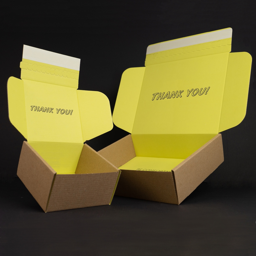 Tear strip peel off self seal mailer box
