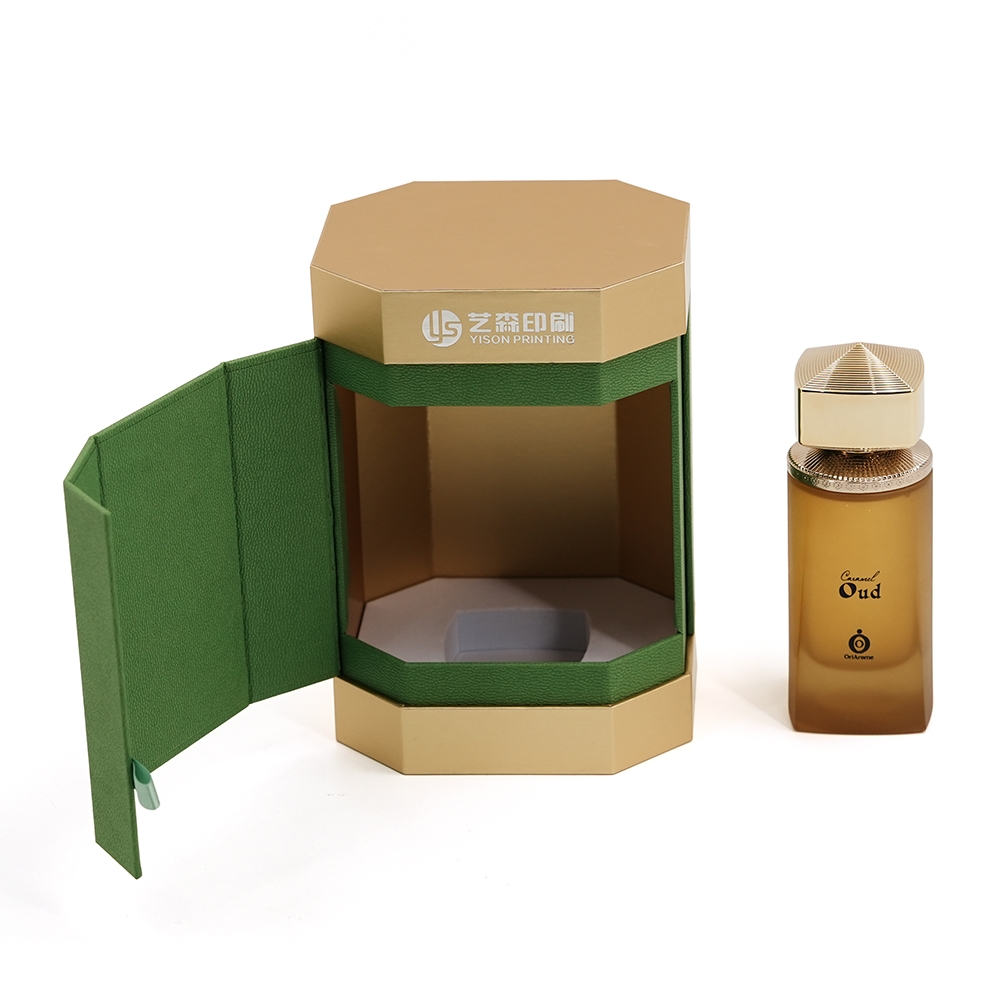 Custom Leather Texture Octagonal Hard Box Packaging for Perfume