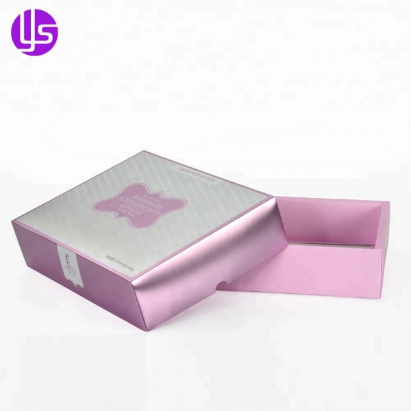 Lift Off Lid Metallic Paper Cardboard Cosmetic Beauty Gift Set Packaging Box