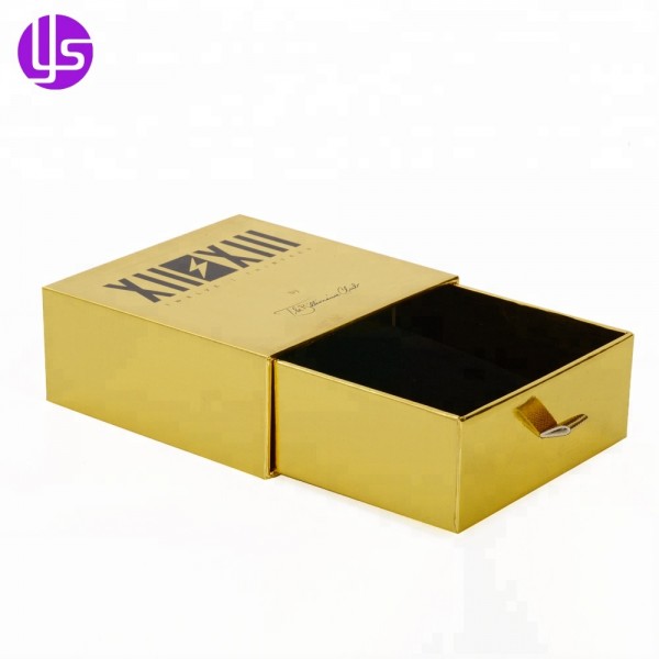 Luxury Gold Foil Stamping Brand Design Drawer Rigid Gift Boxes With EVA Foam
