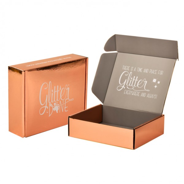 Custom Paper Rose Gold Metalized Boxes Packaging Metallic Box