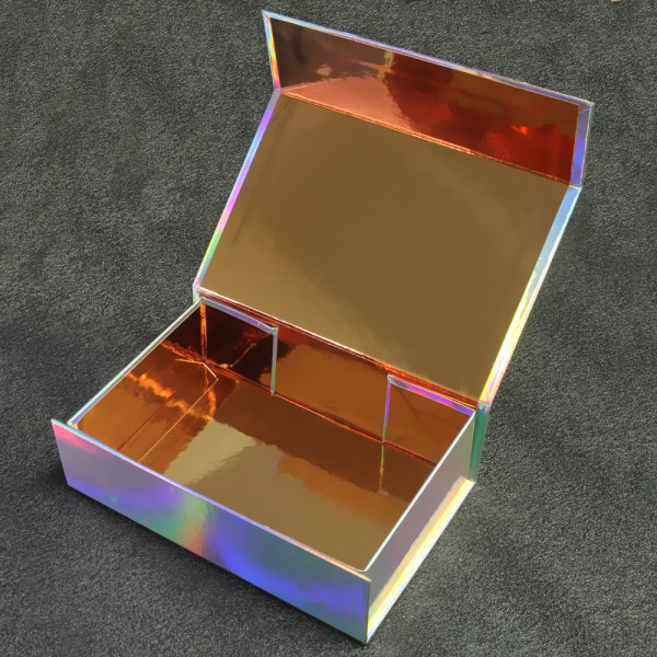 Последняя популярная пользовательская розовая золотая косметическая упаковка голографическая подарочная коробка