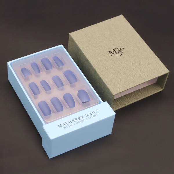 Rigid cardboard drawer paper box for press on nail packaging