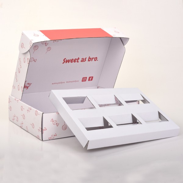 Boîtes de bonbons en papier ondulé personnalisées, boîte d'emballage cadeau de sucettes avec insert