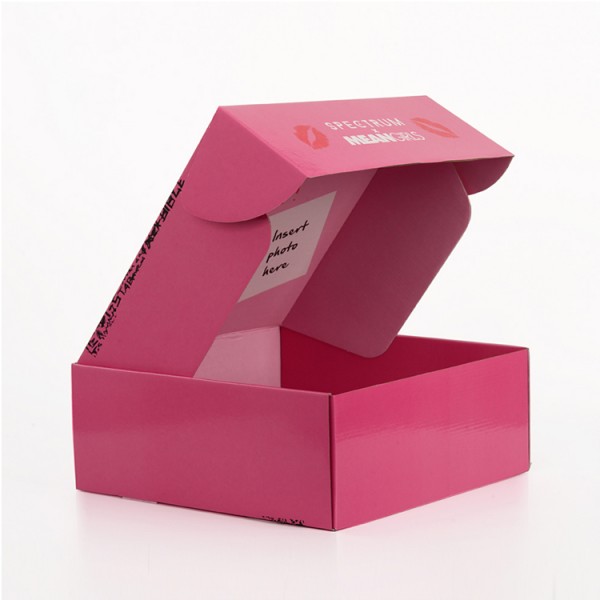 Custom corrugated shipping pink pr subscription mailer box
