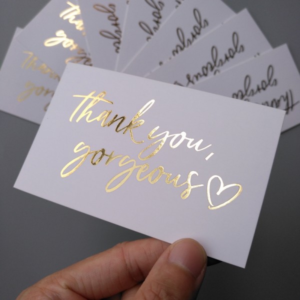 Tarjetas de agradecimiento personalizadas con logo para compras.