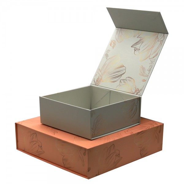 The latest full printed flower pattern magnetic gift box