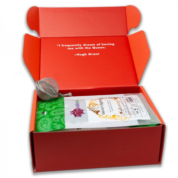 Caja de embalaje de envío de suscripción de té navideño