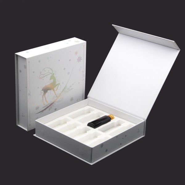 Magnetic essential oil packaging box with foam insert