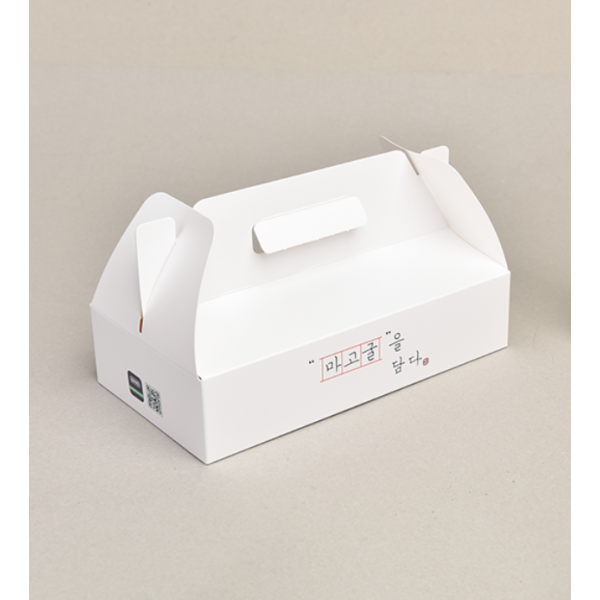 Boîtes pignon en carton ivoire blanc avec poignée