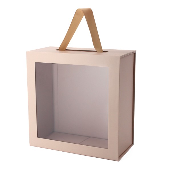 Бумажная упаковочная коробка с окном ПВХ.