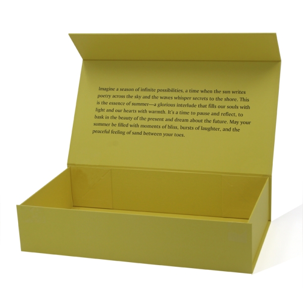 Caixa de presente de embalagem amarela de papel personalizada