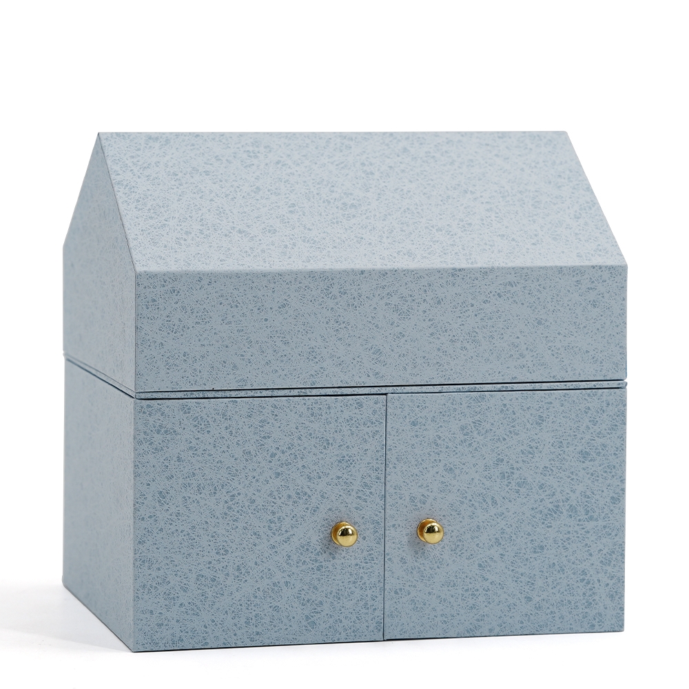 Caja de regalo vacía personalizada con forma de casa con calendario de adviento de belleza