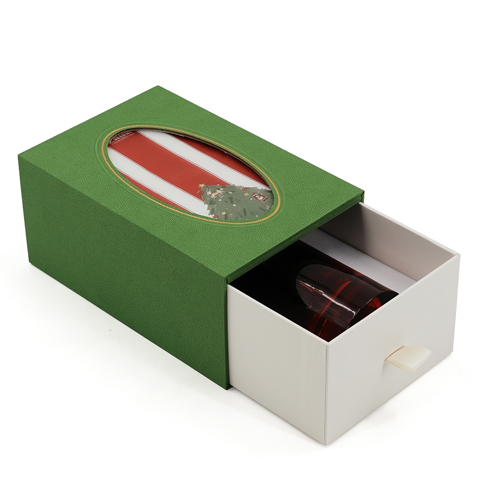 Caja de regalo de perfume navideño con cajón deslizante creativo con gráficos transformados