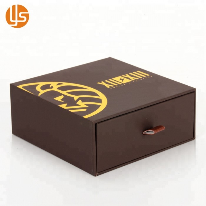 Boîte d'emballage de cadeau de tiroir de papier de carton rigide de logo fait sur commande de luxe en gros