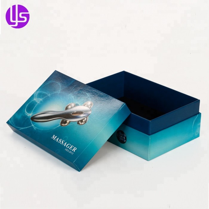 Custom Logo Printed Lift Off Lid Cosmetic Paper Packaging Luxury Hard Boxes For 3D Roller Massager