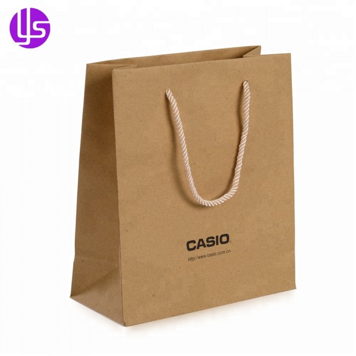 Comercio al por mayor barato decorar Eco amigable personalizada pequeña bolsa de papel artesanal marrón con asas