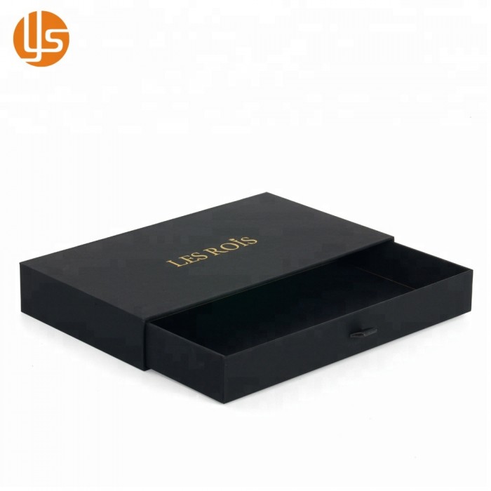 China fabricante de luxo logotipo personalizado papelão rígido ouro hot stamping gaveta caixa de presente de papel de embalagem