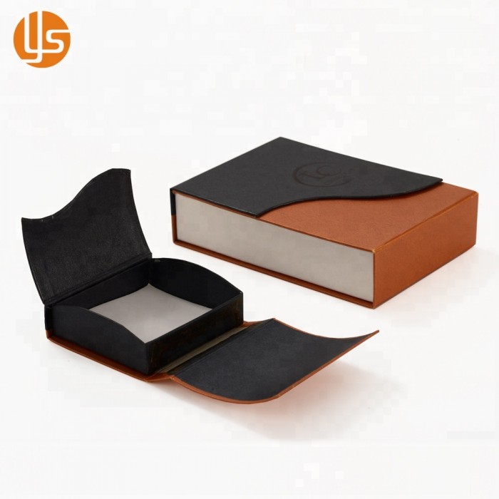Boîte d'emballage de bijoux de papier de cadeau magnétique de petit carton de logo fait sur commande de luxe